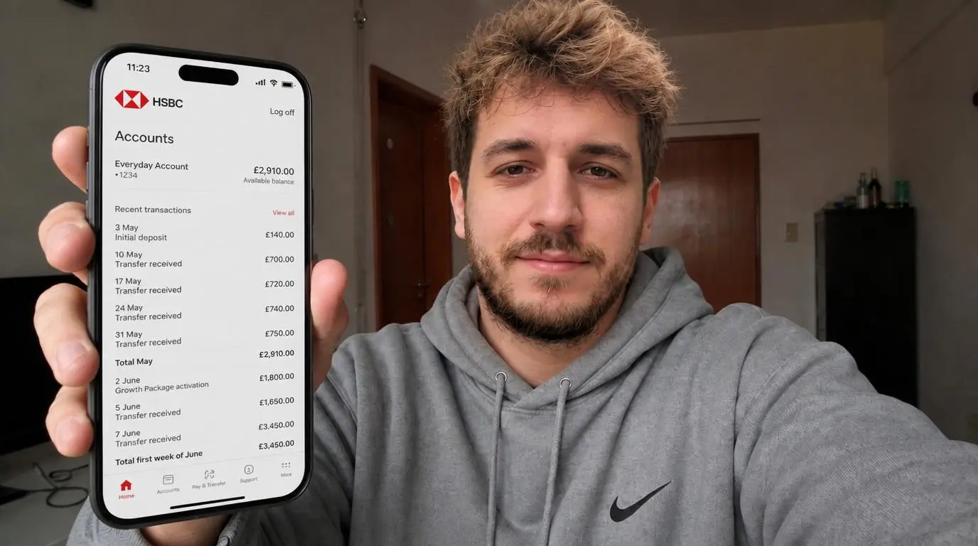 Matías Soria muestra la app del Banco Nación con transferencias de Corvestium S.A.